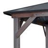 12' x 16' Hardtop Wood Gazebo for Patios, Outdoor Framed Gazebo with Polycarbonate Double Roof Canopy