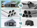 Sannwsg 10x16 Heavy Duty Carport Canopy - Extra Large Portable Car Tent Garage with Roll-up Windows and All-Season Tarp Cover